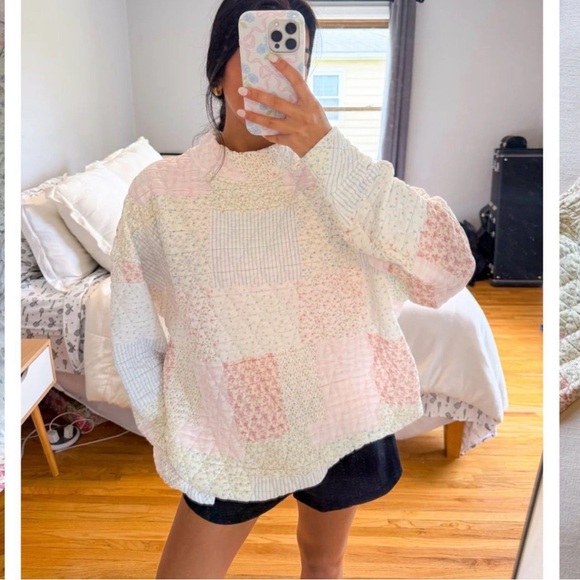 Sweaters - Mock neck Bloggers Favorite Patchwork Quilted Sweater